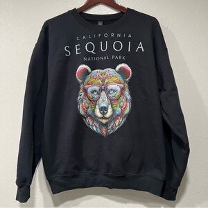 Sequoia National Park Bear Pullover Crewneck Sweatshirt Women’s Size Large Black